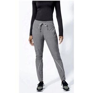 Jaanuu Cargo Style Scrub Athletic Pants Reflective‎ Womens Sz L Gray